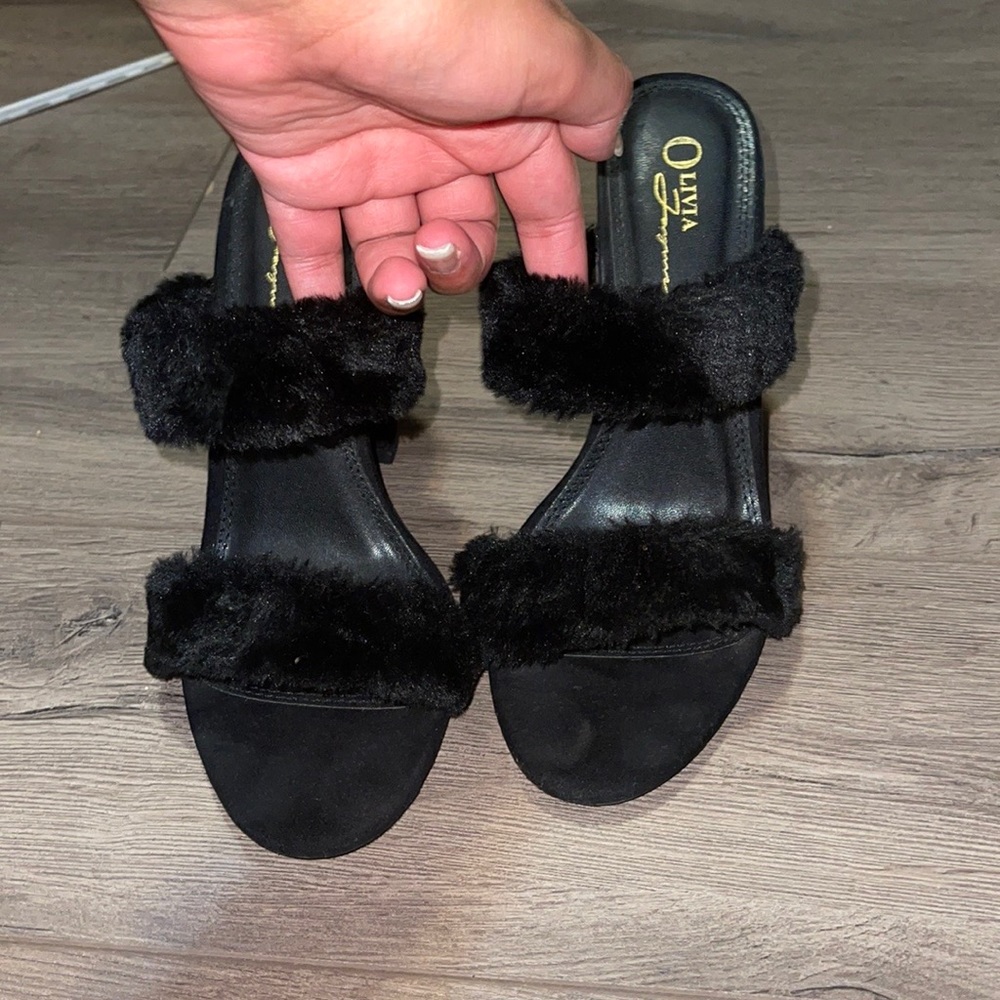 Black Furry Heels